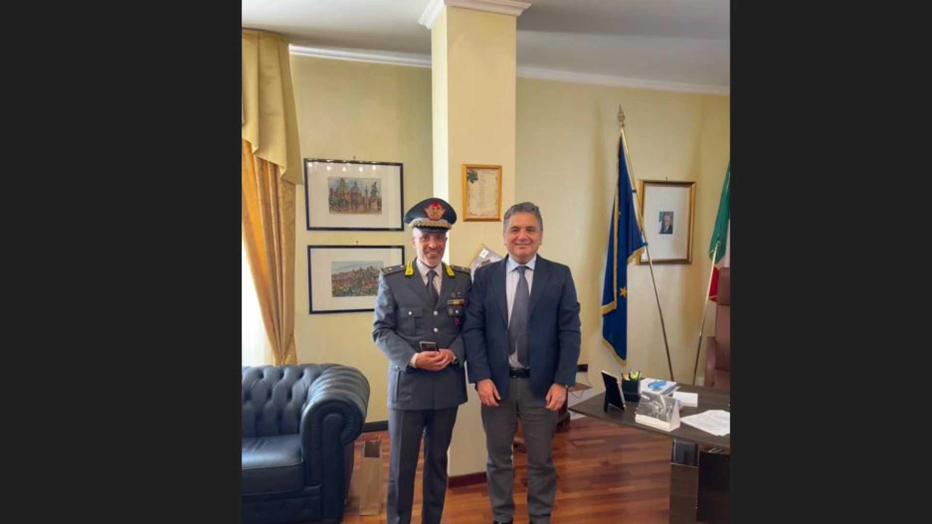 Il Prefetto di Isernia ha incontrato oggi il nuovo comandante regionale della Guardia di Finanza del Molise.